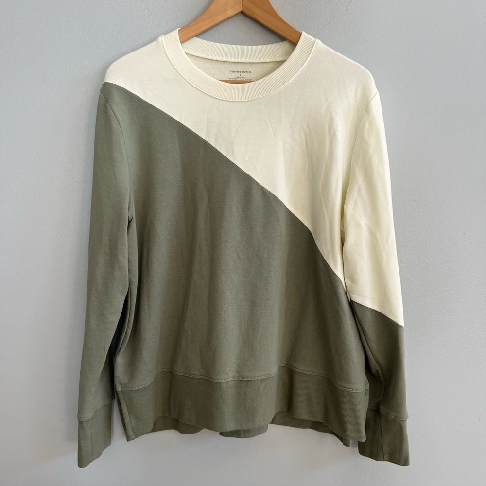 Summersalt Softest Frech Terry Colorblock Crewneck Size Large Relaxed Normcore